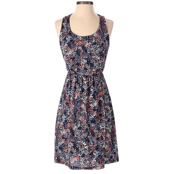 Kaileigh Tasha Knit Ditsy Floral Racer Back Crisscross Dress Soft SpringSummer S - Picture 1 of 7